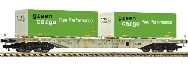 AAE wagon chargé de 2 containers  GREEN CARGO  ep VI - 