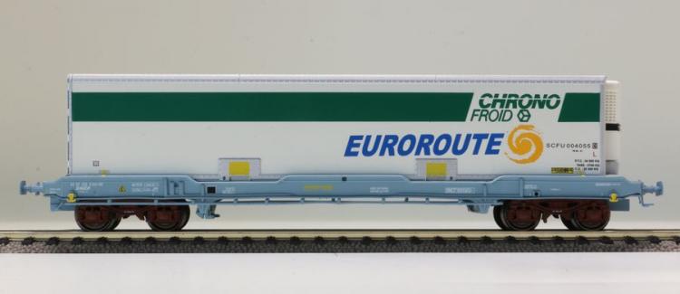 Coffret de 2 wagons  KC  chargs de caisses mobiles CHRONO FROID  EUROROUTE & L'ETOILE ROUTIERE ep V - L.s.models - sncf