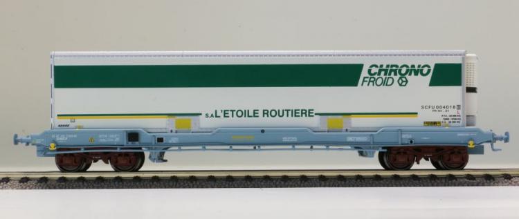 Coffret de 2 wagons  KC  chargs de caisses mobiles CHRONO FROID  EUROROUTE & L'ETOILE ROUTIERE ep V - L.s.models - sncf