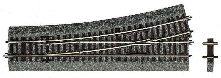 Roco Line avec ballast :    aiguillage à gauche 15° rayon 873.5 mm - Roco-accessoires