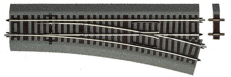 Roco Line avec ballast : aiguillage à droite 15° rayon 873.5 mm  - Roco-accessoires