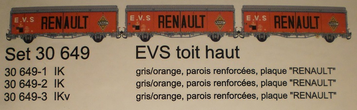 Coffret de 3 wagons EVS  RENAULT - 