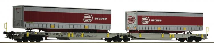 AAE wagon articul� charg� de 2 containers ARCESE - 