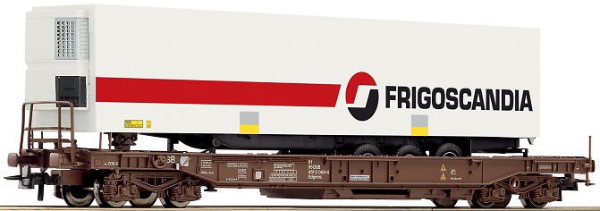 DSB wagon charg d'une remorque  3 essieux FRIGOSCANDIA - 