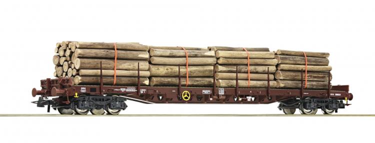 SBB / CFF wagon à bogies chargé de bois - Roco