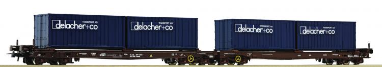 OBB wagon articul charg de 4 containers delacher+co - 