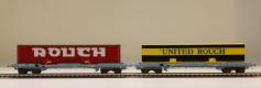 Coffret de 2 wagons KC/Canvas charg� de caisses b�ch�es ROUCH &  UNITED ROUCH  ep V