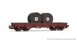 Wagon plat  bogies avec chargement de tourets de cbles   ep  IV