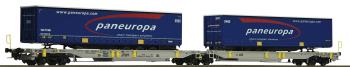 AAE wagon articul� charg� de 2 remorques � 3 essieux PANEUROPA