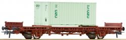 Wagon plat charg� d'un container CNC