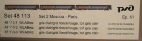 RZD Coffret de 3 voitures-lits Moscou-Paris ep VI