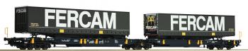 WASCOSA wagon articul� charg� de 2 remorques � 3 essieux FERCAM